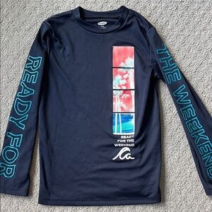 Rashguard Graphic Long Sleeve Shirt with Weekend Print